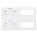 BG 8222EM8 White Round Edge 2x 13A DP Double Socket & 2x Quad Euro Module - westbasedirect.com