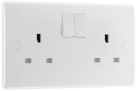 BG 822DP White Round Edge 13A DP Double Socket