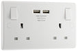 BG 822U3 White Round Edge 13A Double Socket + 2x USB - westbasedirect.com