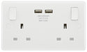 BG 822U3 White Round Edge 13A Double Socket + 2x USB - westbasedirect.com