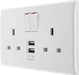 BG 822UAA12 White Round Edge 13A Double Socket + 2xUSB A (12W) - westbasedirect.com