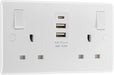 BG 822UAAC15 White Round Edge 13A Double Socket + 2xUSB A +1xUSB C(15W) - westbasedirect.com