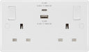 BG 822UAC22 White Round Edge 13A Double Switched Power Socket + USB A+C (22W) - westbasedirect.com