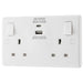 BG 822UAC30 White Round Edge 13A Double Socket + USB A+C (30W) - westbasedirect.com