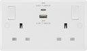 BG 822UAC45 White Round Edge 13A Double Switched Power Socket + USB A+C (45W) - westbasedirect.com