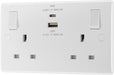 BG 822UAC45 White Round Edge 13A Double Switched Power Socket + USB A+C (45W) - westbasedirect.com