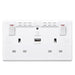 BG 822UWR White Round Edge 13A Double Socket + Wifi Extender +1x USB(2.1A) - westbasedirect.com