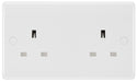 BG 824 White Round Edge 13A Double Unswitched Socket - westbasedirect.com