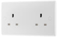 BG 824 White Round Edge 13A Double Unswitched Socket - westbasedirect.com