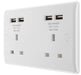 BG 824U44 White Round Edge 13A Double Socket + 4x USB - westbasedirect.com