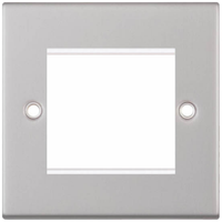 Selectric 5M-7 5M 2 Aperture Euro Media / Data Plate - Satin Chrome