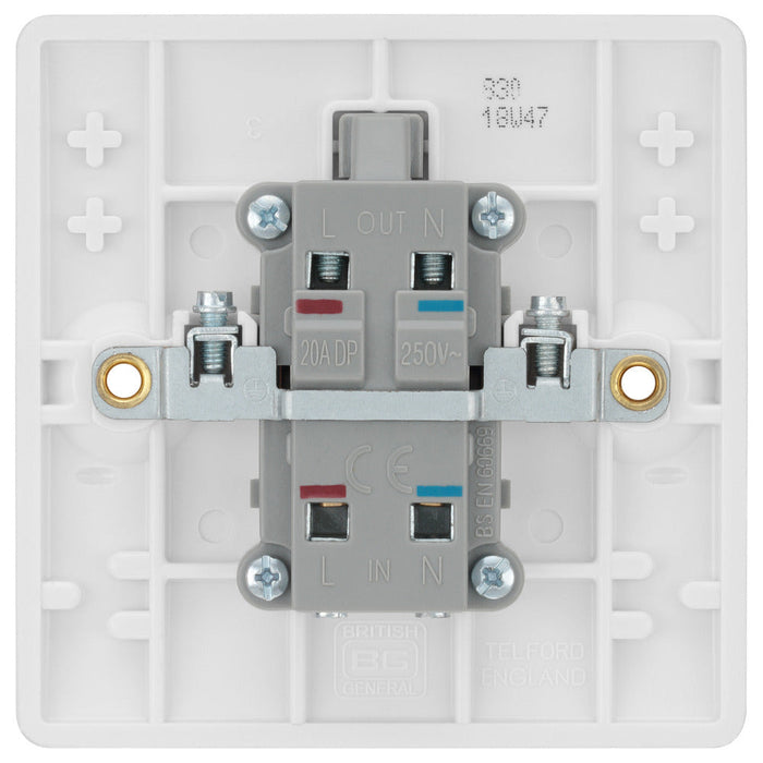 BG 830 White Round Edge 20A DP Switch - westbasedirect.com