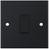 Selectric DSL11-07 5M 1 Gang 10AX Intermediate Switch - Matt Black, Black Insert