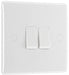 BG 842 White Round Edge Double Light Switch 10A - westbasedirect.com