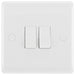 BG 842 White Round Edge Double Light Switch 10A (5 Pack) - westbasedirect.com