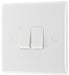 BG 842 White Round Edge Double Light Switch 10A (5 Pack) - westbasedirect.com