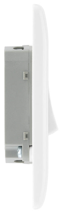 BG 842 White Round Edge Double Light Switch 10A - westbasedirect.com