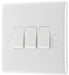 BG 843 White Round Edge Triple Light Switch 10A - westbasedirect.com