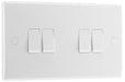 BG 844 White Round Edge Quad Light Switch 10A - westbasedirect.com