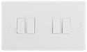 BG 844 White Round Edge Quad Light Switch 10A - westbasedirect.com