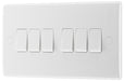 BG 846 White Round Edge Hexa Light Switch 10A - westbasedirect.com