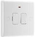 BG 853 White Round Edge Switched Spur + Neon + Cable Outlet - westbasedirect.com