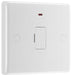 BG 857 White Round Edge Unswitched Spur + Neon + Cable Outlet - westbasedirect.com