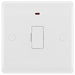 BG 857 White Round Edge Unswitched Spur + Neon + Cable Outlet - westbasedirect.com