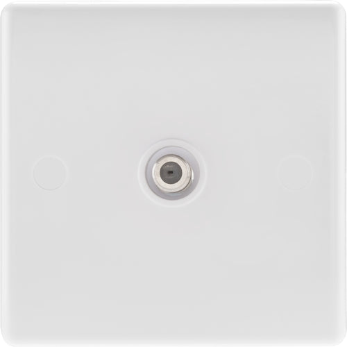 BG 864 White Round Edge 1 Gang Satellite Socket - westbasedirect.com