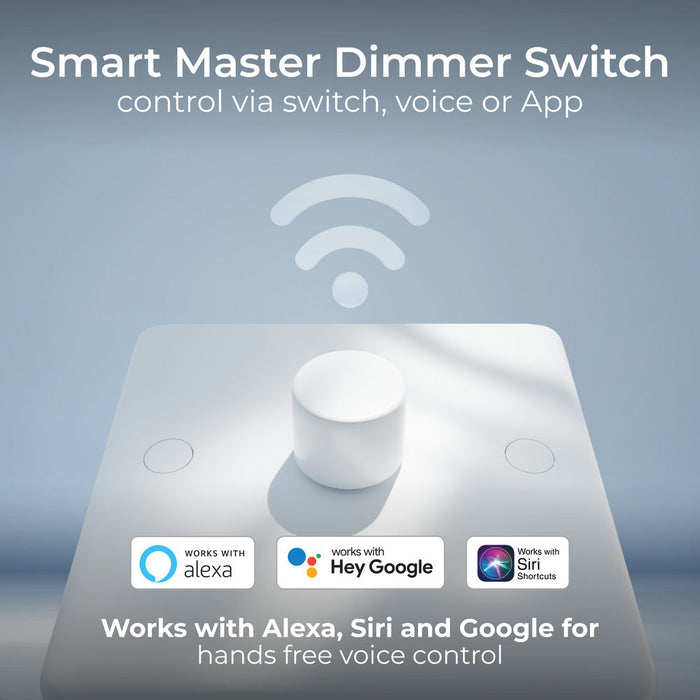 BG 881M/HC White Moulded Round Edge 1 Gang 2 Way Master Smart Dimmer Switch
