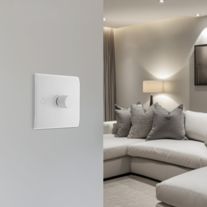BG 881S/HC White Moulded Round Edge 1 Gang 2 Way Secondary Smart Dimmer Switch