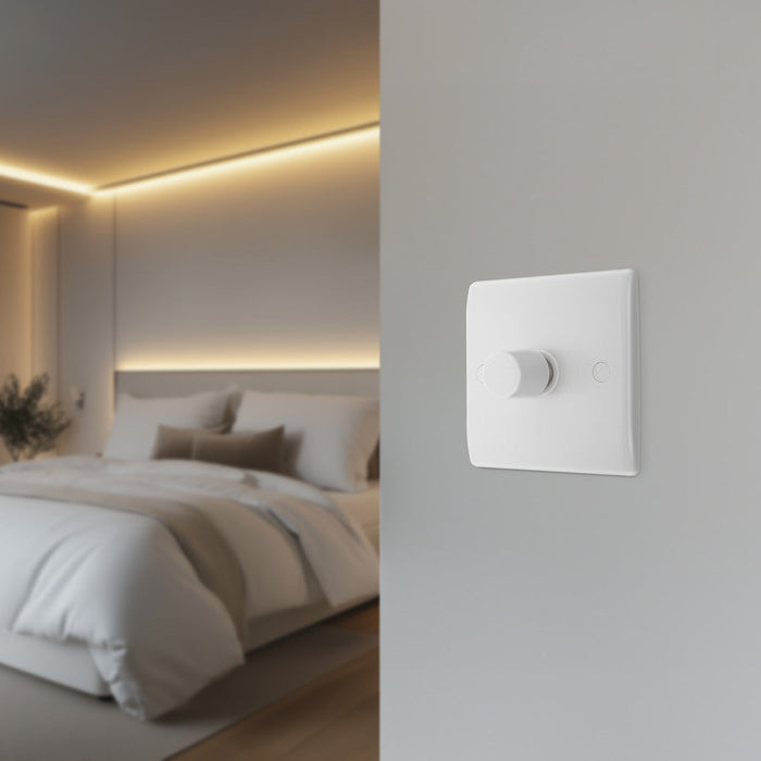 BG 881S/HC White Moulded Round Edge 1 Gang 2 Way Secondary Smart Dimmer Switch