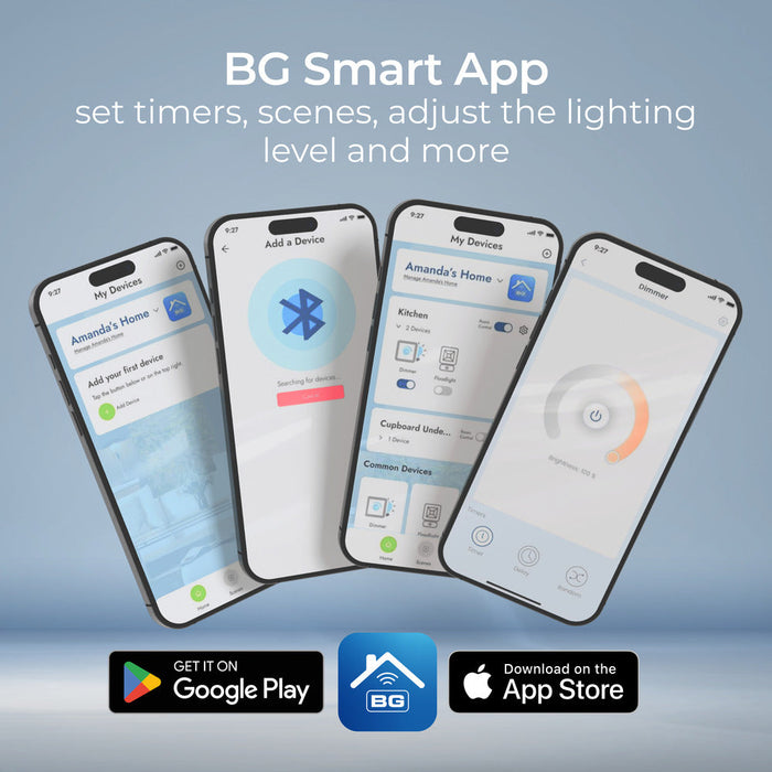 BG 882M/HC White Moulded Round Edge 2 Gang 2 Way Master Smart Dimmer Switch