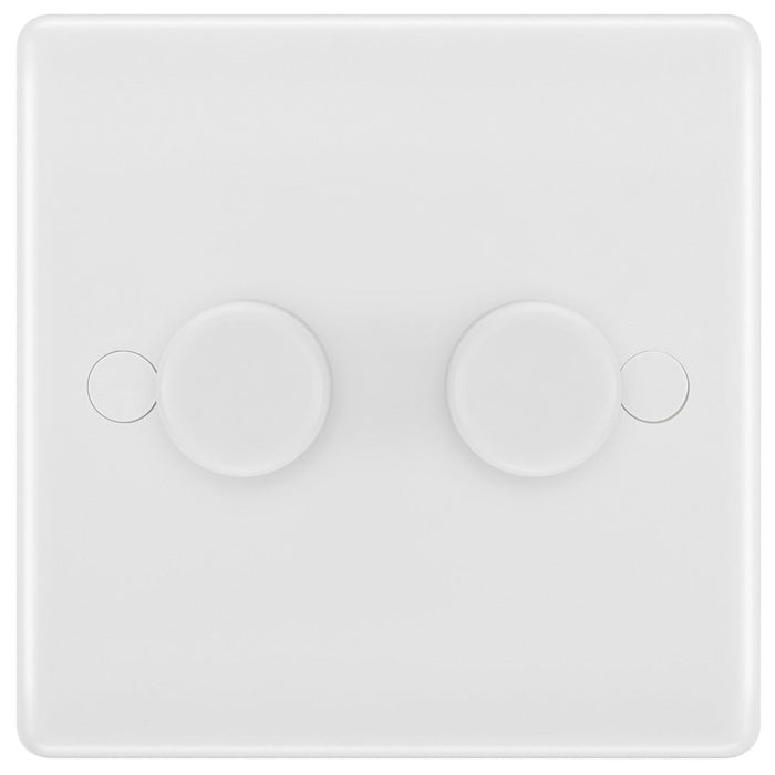 BG 882S/HC White Moulded Round Edge 2 Gang 2 Way Secondary Smart Dimmer Switch