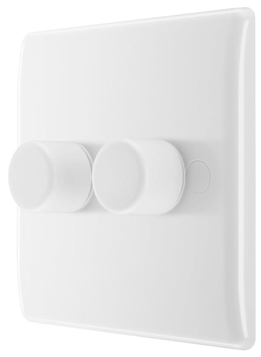 BG 882S/HC White Moulded Round Edge 2 Gang 2 Way Secondary Smart Dimmer Switch