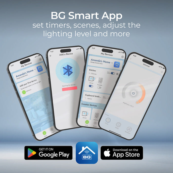 BG 882S/HC White Moulded Round Edge 2 Gang 2 Way Secondary Smart Dimmer Switch