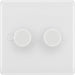 BG 882 White Round Edge 2-Way Double Trailing Edge Dimmer Push On/Off - westbasedirect.com