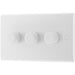 BG 883 White Round Edge 2-Way Triple Trailing Edge Dimmer Push On/Off - westbasedirect.com