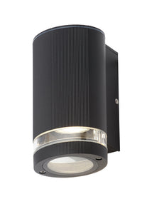 Forum Zink ZN-35593-BLK Helix GU10 IP44 Aluminium Down Wall Light Black 35W Max. - westbasedirect.com
