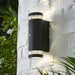 Forum Zink ZN-35685-BLK Helix GU10 IP44 Aluminium Up & Down Wall Light with Photocell Black 35W Max. - westbasedirect.com