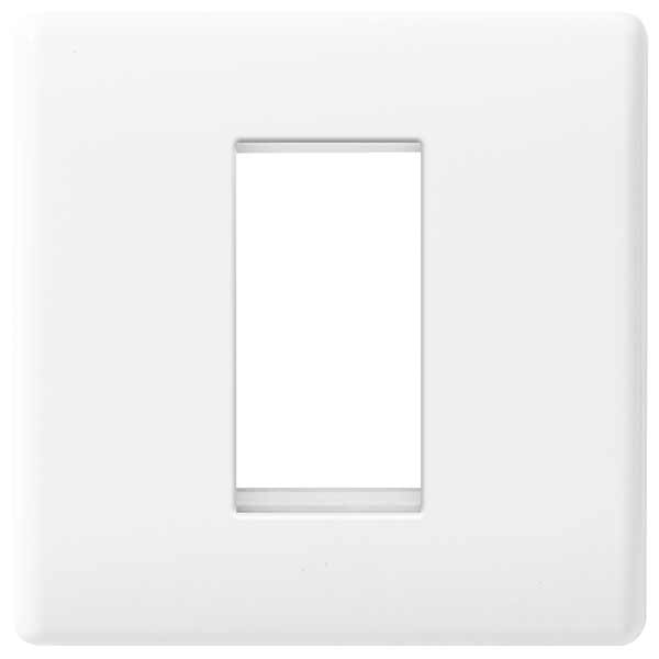 BG 8EMS1 White Round Edge Single Euro Module Faceplate - westbasedirect.com