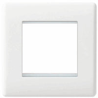 BG 8EMS2 White Round Edge Twin Euro Module Faceplate