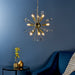 Endon 90293 Miro 9lt Pendant Satin brass plate & clear crystal 9 x 6W LED E14 (Required) - westbasedirect.com