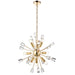 Endon 90293 Miro 9lt Pendant Satin brass plate & clear crystal 9 x 6W LED E14 (Required) - westbasedirect.com