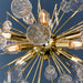 Endon 90294 Calla 8lt Pendant Gold effect plate & clear glass 8 x 6W LED E14 (Required) - westbasedirect.com