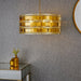 Endon 90299 Eldora 5lt Pendant Gold effect plate 5 x 40W E14 candle (Required) - westbasedirect.com