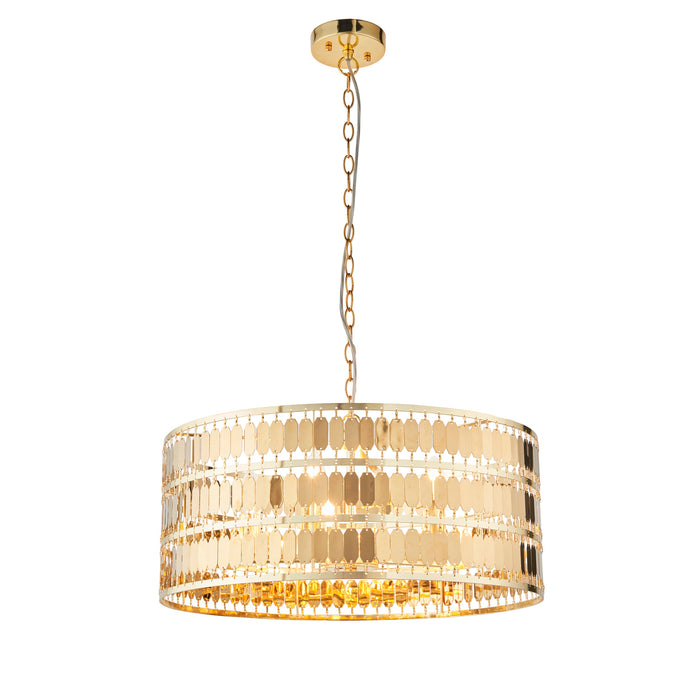 Endon 90299 Eldora 5lt Pendant Gold effect plate 5 x 40W E14 candle (Required) - westbasedirect.com