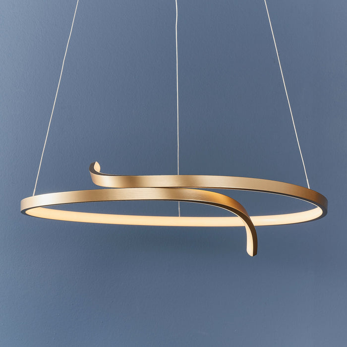 Endon 90323 Rafe 1lt Pendant Brushed gold plated finish & white silicone 36.5W LED (SMD 2835) Warm White - westbasedirect.com