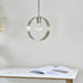 Endon 90454 Hoop 1lt Pendant Brushed nickel plate 40W E27 GLS (Required) - westbasedirect.com