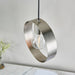 Endon 90454 Hoop 1lt Pendant Brushed nickel plate 40W E27 GLS (Required) - westbasedirect.com